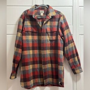 L.L. Bean Men's Multicolor Plaid Shirt Jacket